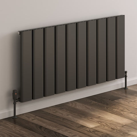 Reina Caldaro Horizontal Aluminium Designer Radiator - Anthracite - www.ultrabathroom.com