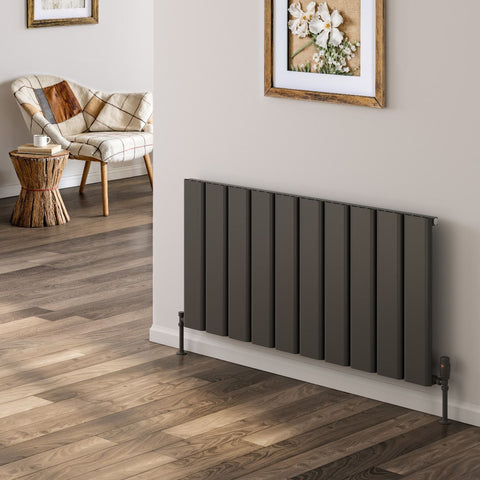 Reina Caldaro Horizontal Aluminium Designer Radiator - Anthracite - www.ultrabathroom.com