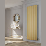 Reina Caldaro Vertical Aluminium Designer Radiator - Brass Effect - www.ultrabathroom.com
