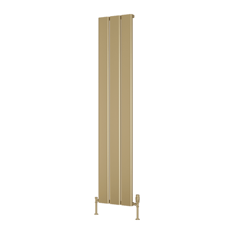 Reina Caldaro Vertical Aluminium Designer Radiator - Brass Effect - www.ultrabathroom.com
