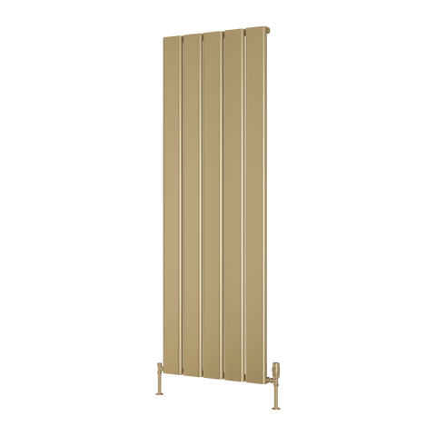 Reina Caldaro Vertical Aluminium Designer Radiator - Brass Effect - www.ultrabathroom.com
