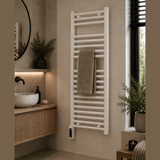 Reina Capo Electric Flat Heated Towel Rail - White - www.ultrabathroom.com