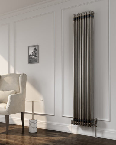 Reina Colona Vertical Column Radiator In Raw Steel Lacquer Finish - www.ultrabathroom.com