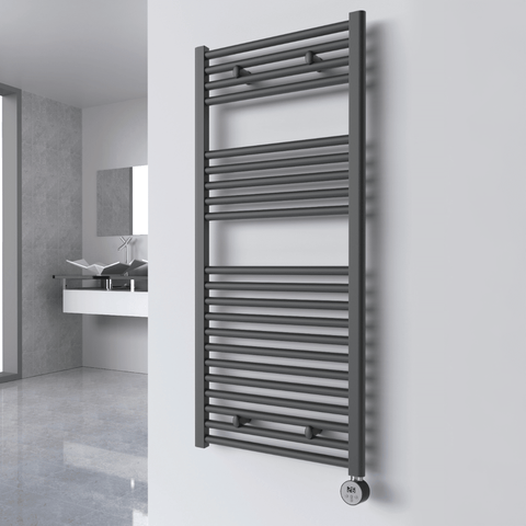Reina Diva Electric Flat Heated Towel Rail - Anthracite - www.ultrabathroom.com