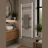 Reina Diva Electric Flat Heated Towel Rail - White - www.ultrabathroom.com