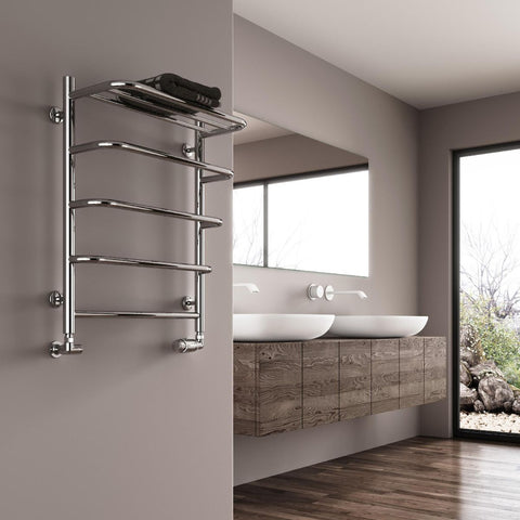Reina Elvo Designer Towel Rail - Stainless Steel Polished Finish
