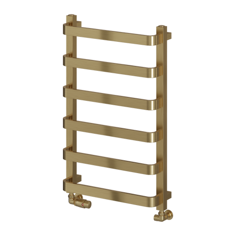 Reina Flora Designer Towel Rail - Brushed Brass