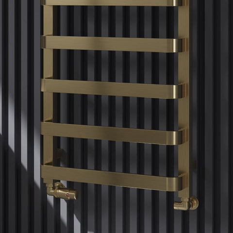 Reina Flora Designer Towel Rail - Brushed Brass - www.ultrabathroom.com
