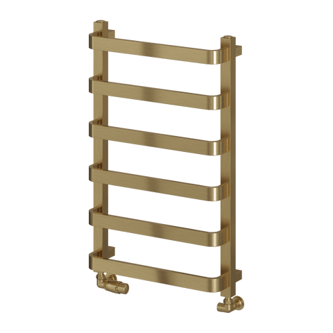 Reina Flora Designer Towel Rail - Brushed Brass - www.ultrabathroom.com
