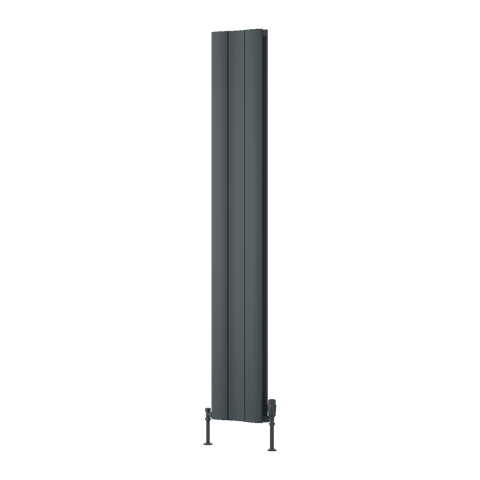 Reina Gio Double Vertical Aluminium Designer Radiator - Anthracite - www.ultrabathroom.com