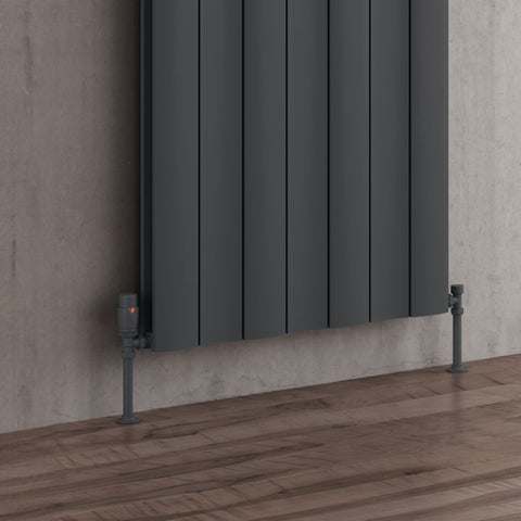 Reina Gio Double Vertical Aluminium Designer Radiator - Anthracite - www.ultrabathroom.com