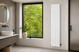 Reina Gio Single Vertical Aluminium Designer Radiator - White