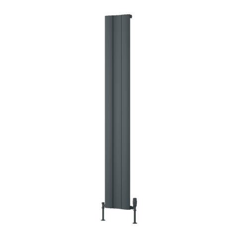 Reina Gio Single Vertical Aluminium Designer Radiator - Anthracite - www.ultrabathroom.com