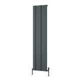 Reina Gio Single Vertical Aluminium Designer Radiator - Anthracite - www.ultrabathroom.com