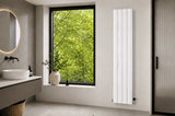 Reina Gio Single Vertical Aluminium Designer Radiator - White - www.ultrabathroom.com