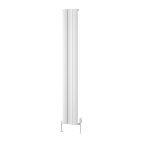 Reina Gio Single Vertical Aluminium Designer Radiator - White