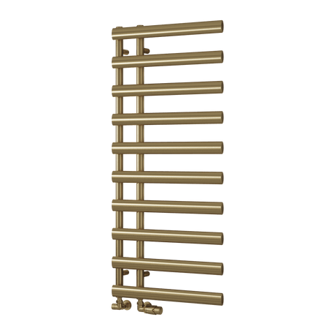 Reina Grace Vertical Designer Steel Radiator In Brushed Brass Finish - www.ultrabathroom.com