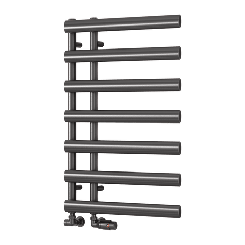 Reina Grace Vertical Designer Steel Radiator In Brushed Gun Metal Finish - www.ultrabathroom.com