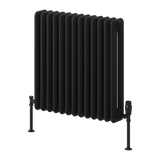 Reina Hedingham Horizontal Steel Column Radiator - Black Finish - www.ultrabathroom.com