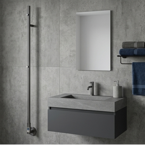 Reina Ines Dry Electric Heated Towel Bar - Gun Metal