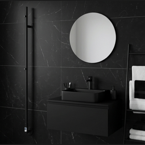 Reina Ines Dry Electric Heated Towel Bar - Matt Black