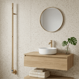 Reina Ines Dry Electric Heated Towel Bar - Brushed Brass - www.ultrabathroom.com