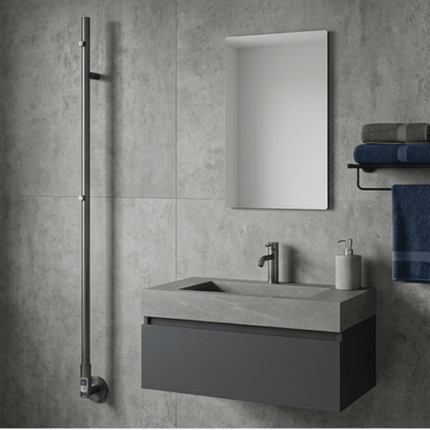 Reina Ines Dry Electric Heated Towel Bar - Gun Metal - www.ultrabathroom.com
