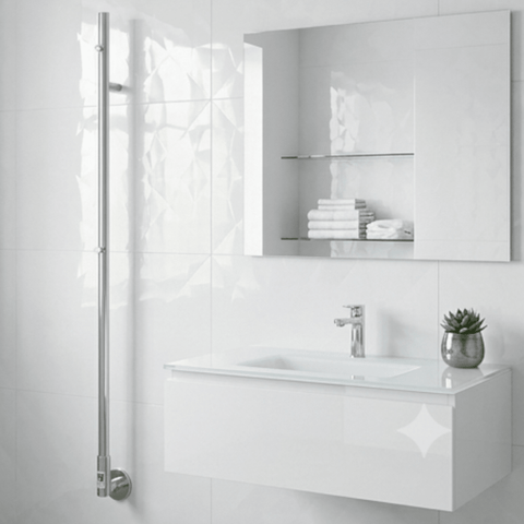 Reina Ines Dry Electric Heated Towel Bar - Polished - www.ultrabathroom.com