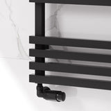Reina Kale Designer Towel Rail - Black - www.ultrabathroom.com