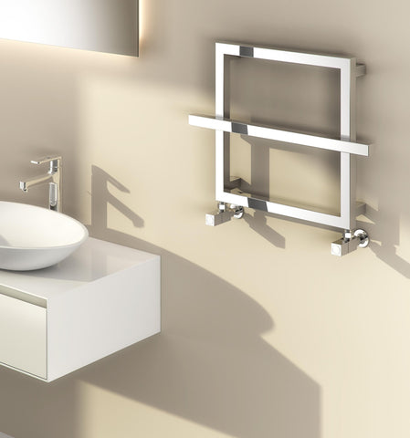 Reina Lago 1 Designer Towel Rail - Chrome - 600 x 450 mm - www.ultrabathroom.com