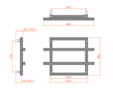 Reina Lago 2 Designer Towel Rail - Black - 600 x 450 mm - www.ultrabathroom.com