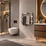 Reina Lago 2 Designer Towel Rail - Chrome - 600 x 450 mm - www.ultrabathroom.com