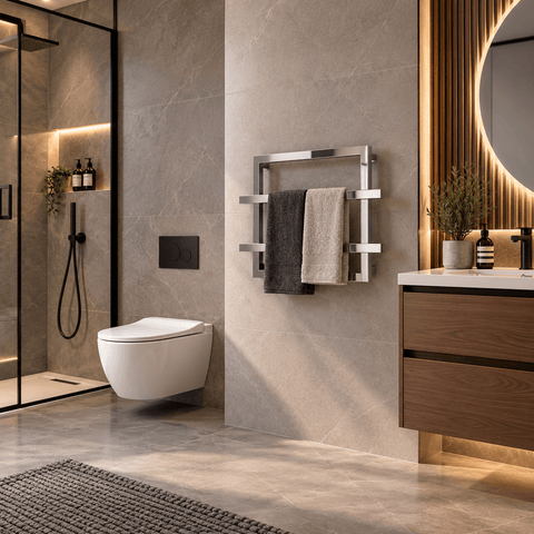 Reina Lago 2 Designer Towel Rail - Chrome - 600 x 450 mm - www.ultrabathroom.com