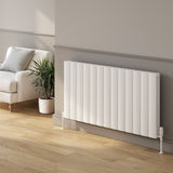 Reina Loco Double Horizontal Aluminium Designer Radiator - White - www.ultrabathroom.com