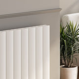 Reina Loco Double Horizontal Aluminium Designer Radiator - White - www.ultrabathroom.com