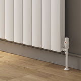 Reina Loco Double Horizontal Aluminium Designer Radiator - White - www.ultrabathroom.com