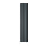 Reina Loco Double Vertical Aluminium Designer Radiator - Anthracite - www.ultrabathroom.com