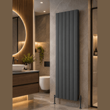 Reina Loco Double Vertical Aluminium Designer Radiator - Anthracite - www.ultrabathroom.com