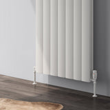 Reina Loco Double Vertical Aluminium Designer Radiator - White - www.ultrabathroom.com