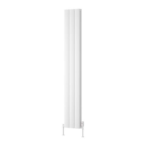 Reina Loco Double Vertical Aluminium Designer Radiator - White - www.ultrabathroom.com