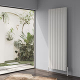 Reina Loco Double Vertical Aluminium Designer Radiator - White - www.ultrabathroom.com