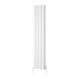 Reina Loco Double Vertical Aluminium Designer Radiator - White - www.ultrabathroom.com