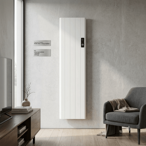 Reina Maia Vertical Electric Radiator - White - www.ultrabathroom.com