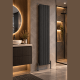 Reina Melvin Aluminium Designer Radiator - Black - www.ultrabathroom.com