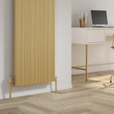 Reina Melvin Vertical Aluminium Designer Radiator - Brass Effect - www.ultrabathroom.com