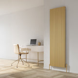 Reina Melvin Vertical Aluminium Designer Radiator - Brass Effect - www.ultrabathroom.com