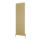 Reina Melvin Vertical Aluminium Designer Radiator - Brass Effect - www.ultrabathroom.com
