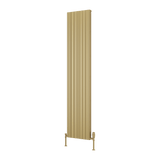 Reina Melvin Vertical Aluminium Designer Radiator - Brass Effect - www.ultrabathroom.com