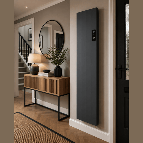 Reina Nika Vertical Electric Radiator - Anthracite - www.ultrabathroom.com