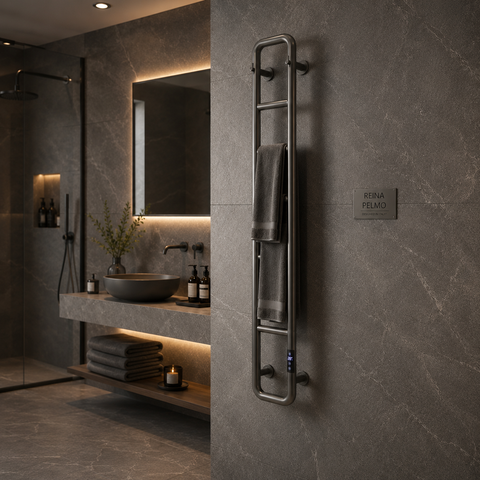Reina Pelmo Electric Heated Towel Rail - Gun Metal
